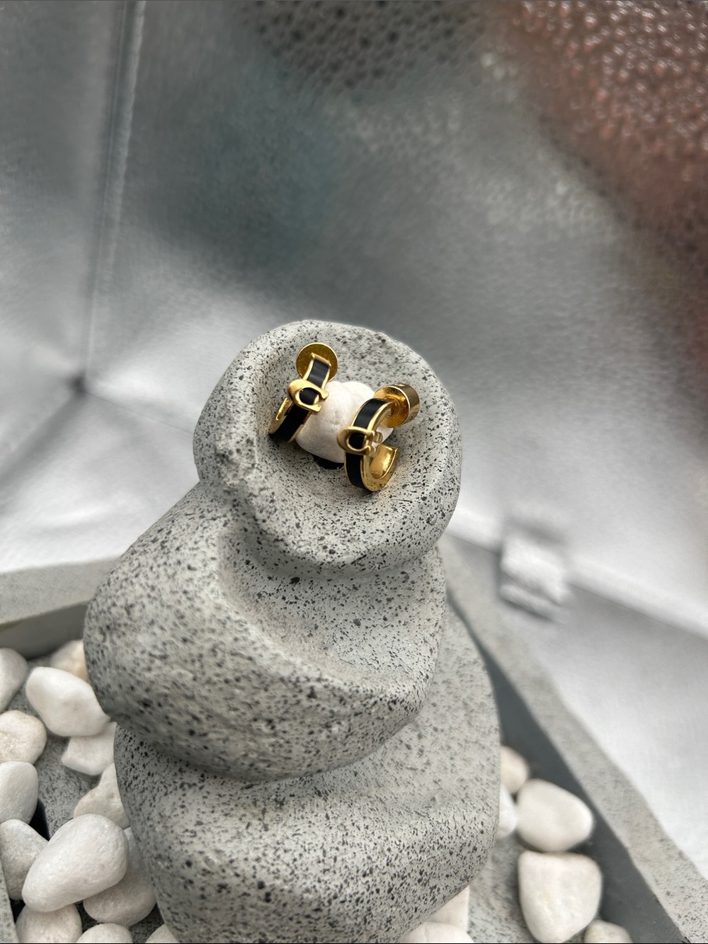 Coach Signature C Enamel Huggie Hoop Earrings - Picture 2 of 7